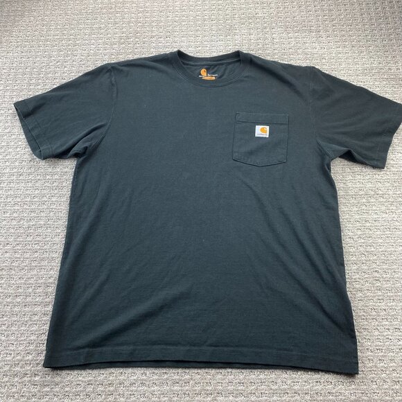 Carhartt T-Shirt Men Large L Black Chest Pocket Logo Outdoor Streetwear Workwear - Picture 1 of 7